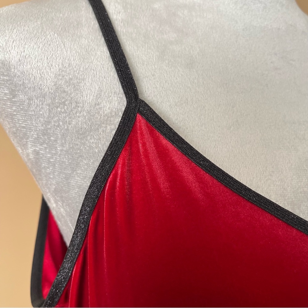 Valerie Stevens Scarlet Velvet Slip Dress size large - Picture 3 of 10